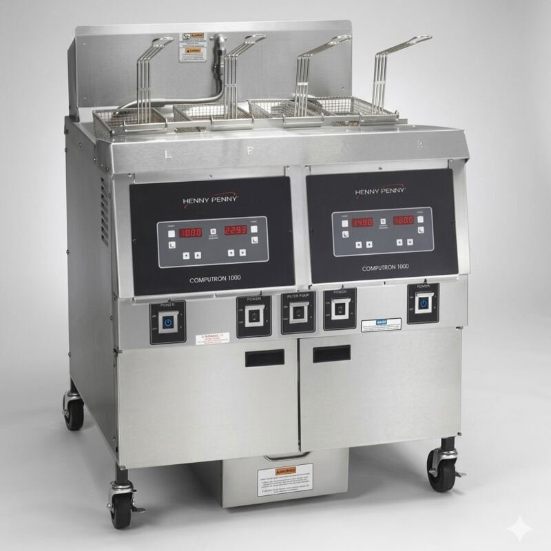 Twin well gas fryer